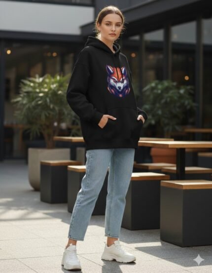 Women Fox Oversized Hoodie