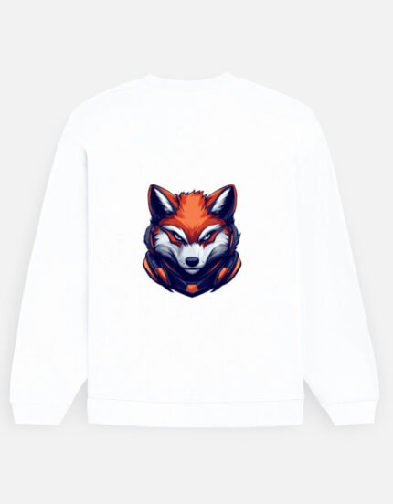 Fox women white  Oversized Sweatshirt