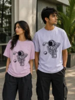 Astronauts Printed Cotton T-Shirt | Unisex Oversized T-Shirt - Image 9