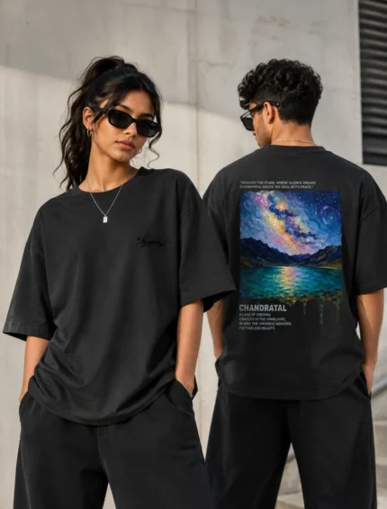 Chandratal Lake Unisex Oversized T-Shirt | 100% Cotton
