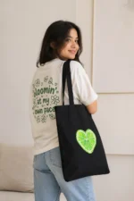 Lime Heart Tote Bag – Everyday Style Meets Sustainability - Image 3