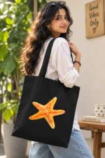 Starfish Hand-Painted Canvas Tote Bag