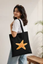 Starfish Hand-Painted Canvas Tote Bag - Image 3