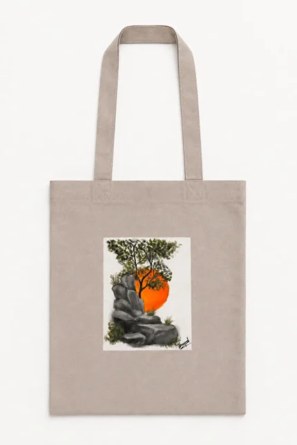 Hand-Painted Landscape Tote Bag by Dhrupad | Barnini