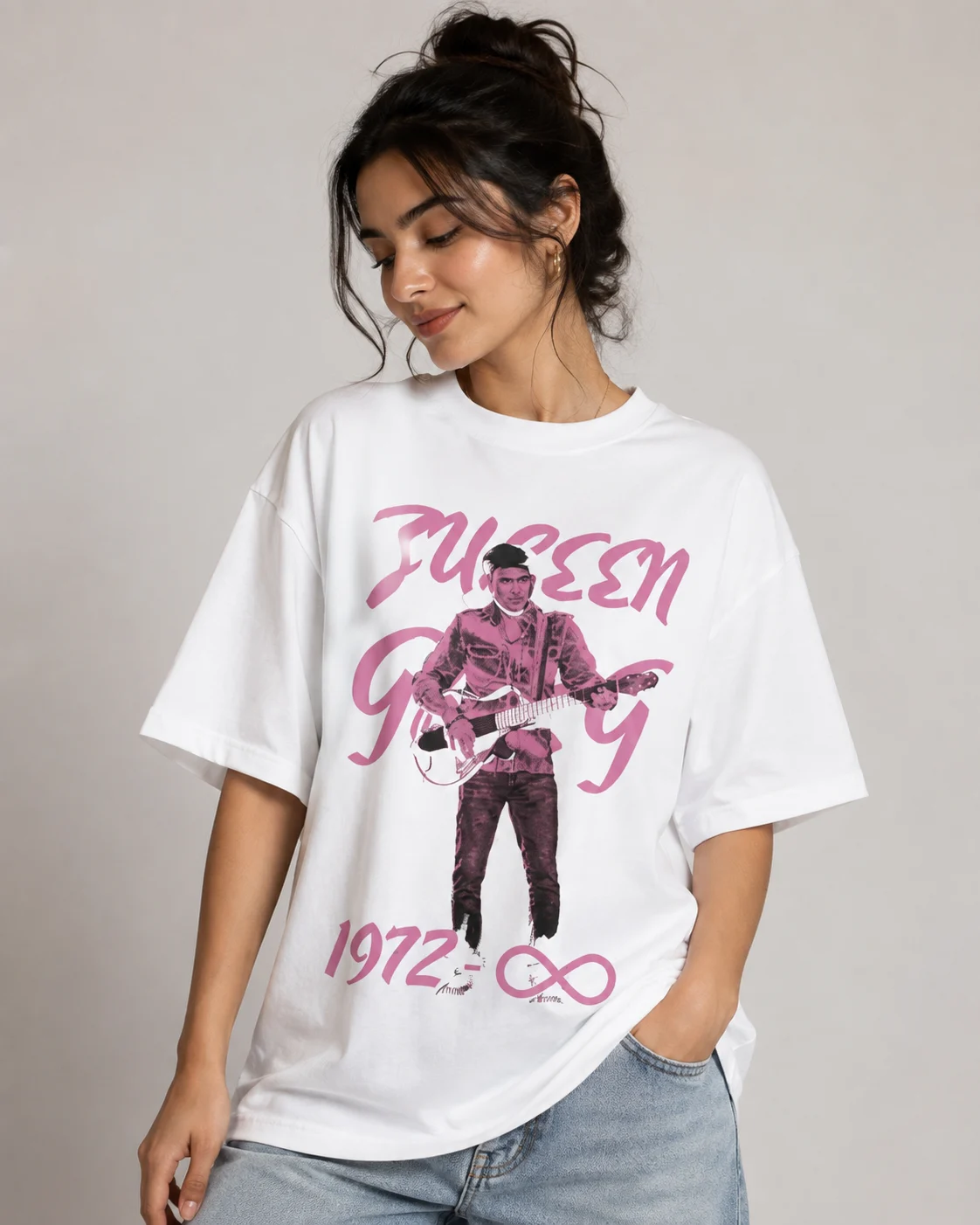 zubeen oversized tee Zubeen Garg – Iconic 1972 Oversized T-Shirt | Barnini Unisex Tee - Image 1