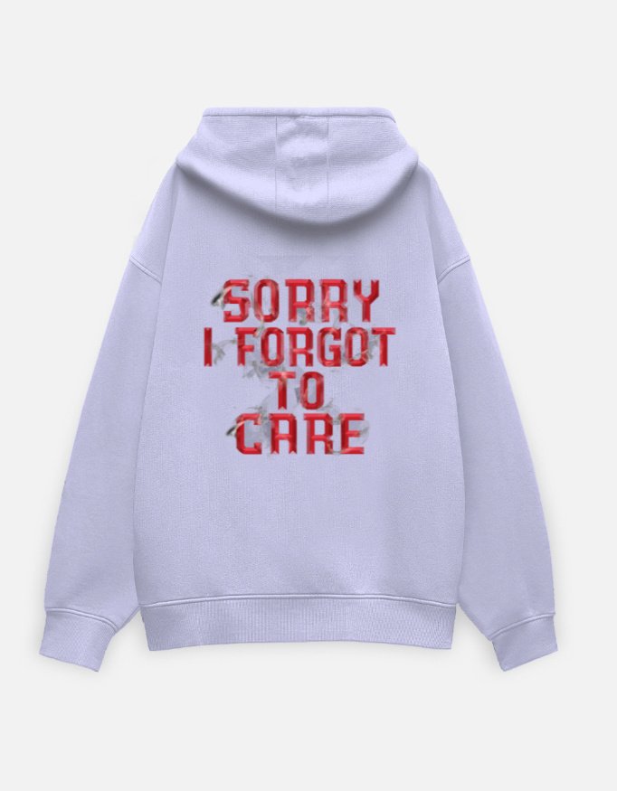 img_48807ec9c812e4.jpg Oversized Hoodie | Sorry I Forgot To Care Design | Unisex - Image 1